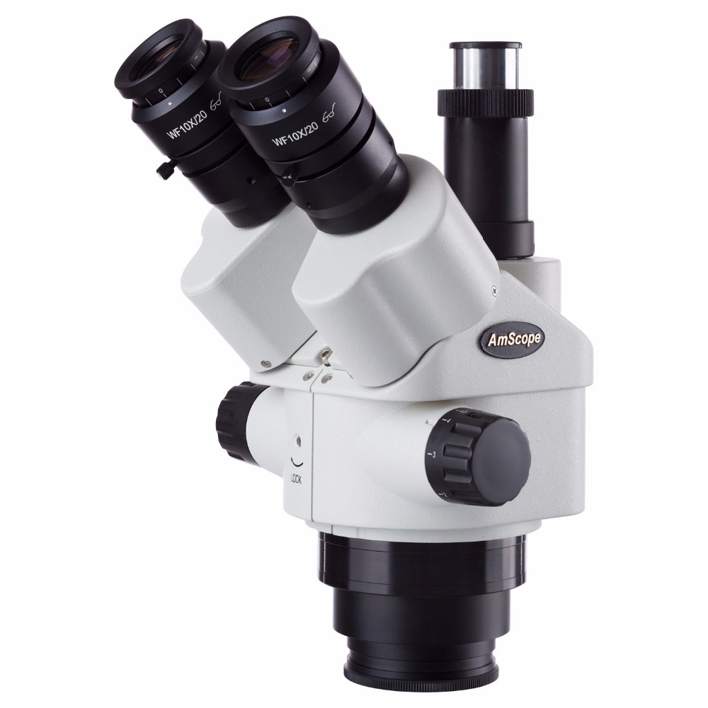 Amscope Microscope Stereo 7X-45X - مجهر ستيريو ثلاثي العدسات من AmScope
