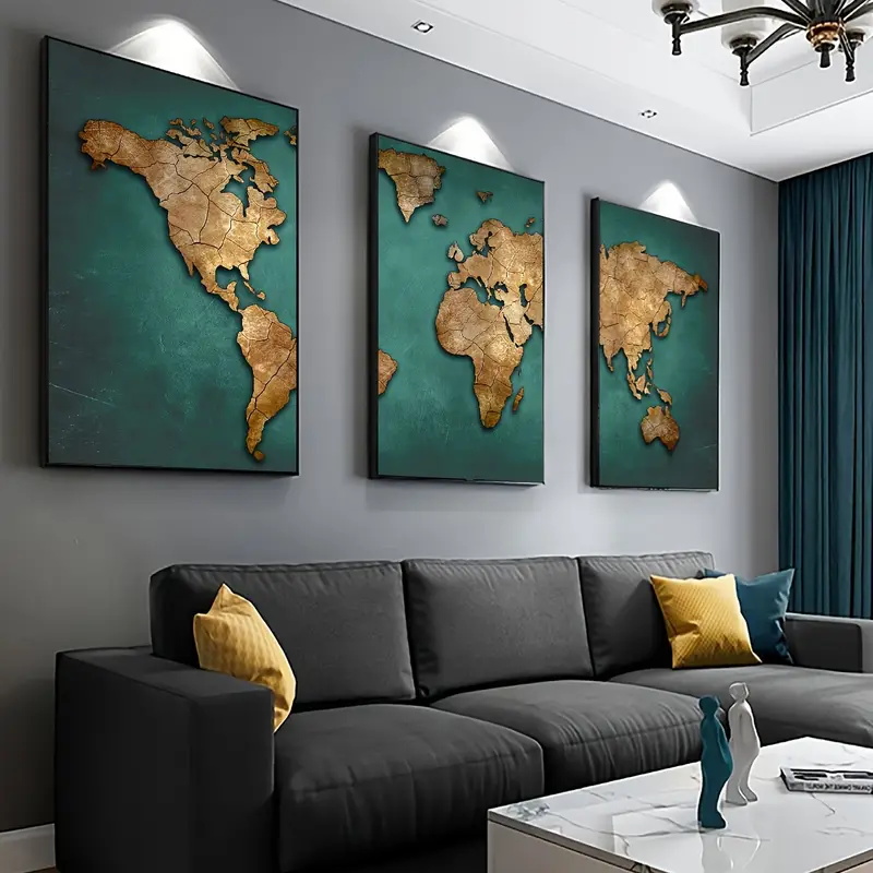 الرجعية خريطة العالم 3 قطعة/ال - مراجعة Star Map Poster وسعره